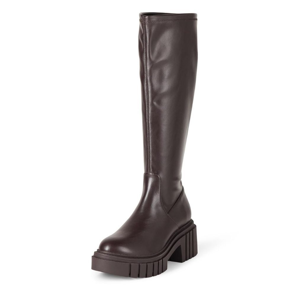 The Drop ‘Kennedy’ Pull-On Lug Sole Platform Boot in chocolate brown NEW size 8